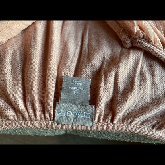 Chico’s blouse , soft peach,small with embroidery - Picture 2 of 3